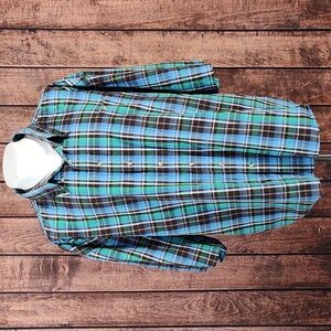 Raider Jeans Mens 5X Plaid Button Down Short Sleeve Shirt Excellent Condition